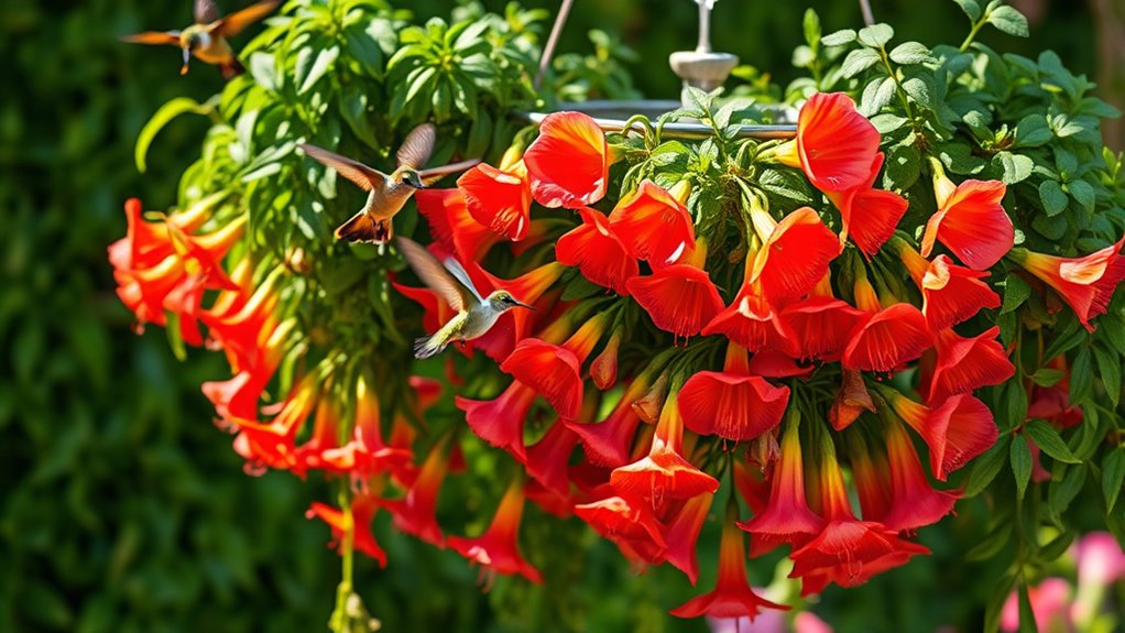 hummingbird friendly hanging plants