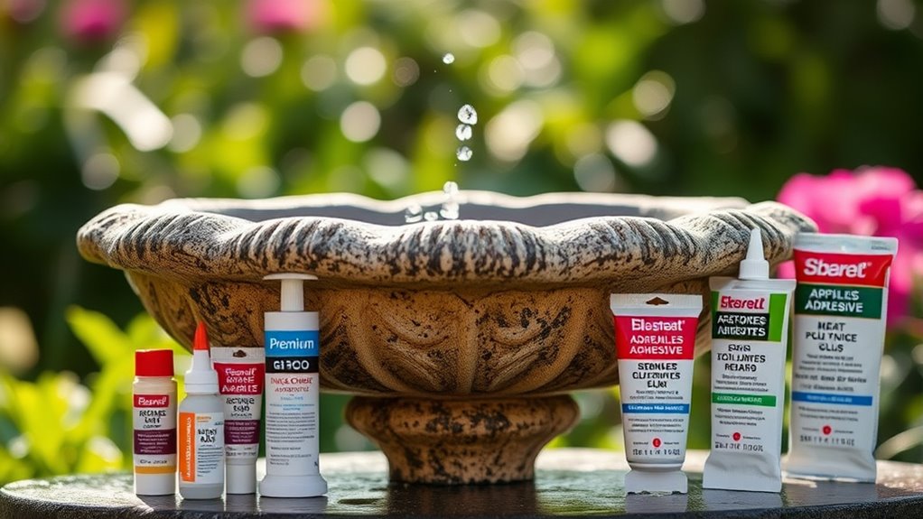 top bird bath adhesives