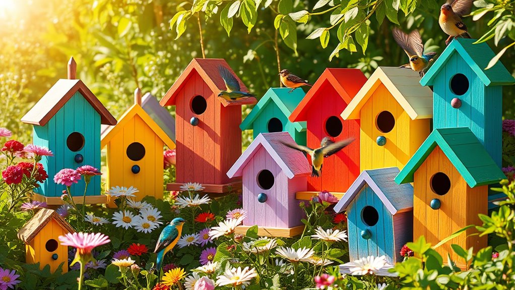 top colorful bird houses