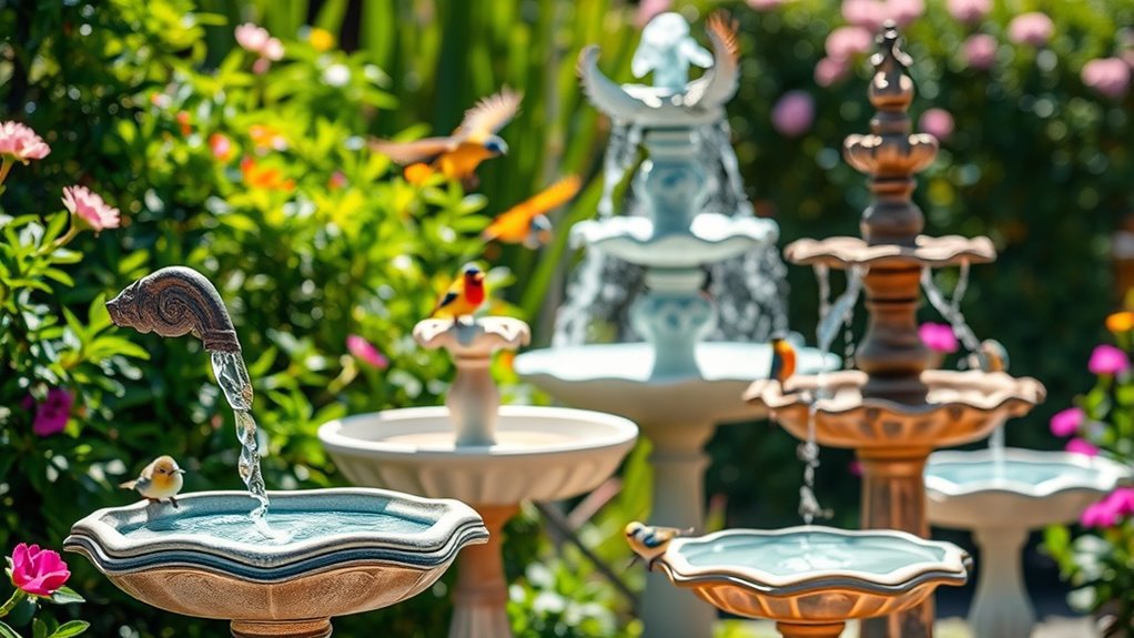 top outdoor bird bath fountains